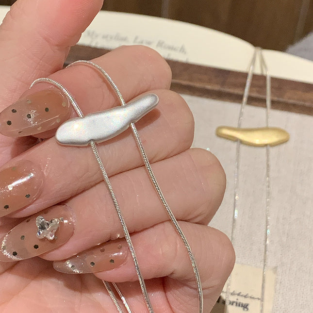 Silver-Plated Copper Necklace for Women, Small Fish Design, Brushed Sweater Chain, Elegant and High-End Clavicle Chain, New Jewelry Item