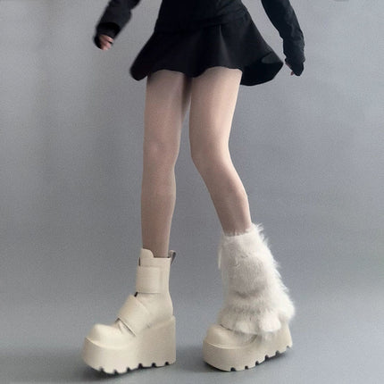 High-Definition Version of New Hot Girl High-Heeled Short Boots for Women in Autumn and Winter New Waterproof Platform Small Platform Thick-Soled Boots