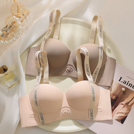 Southeast Asia Cross-Border Peach Heart Half-Cup Small Bust Push-Up Bra Without Underwire for Women, Anti-Sagging and Side Breast Gathering Bra
