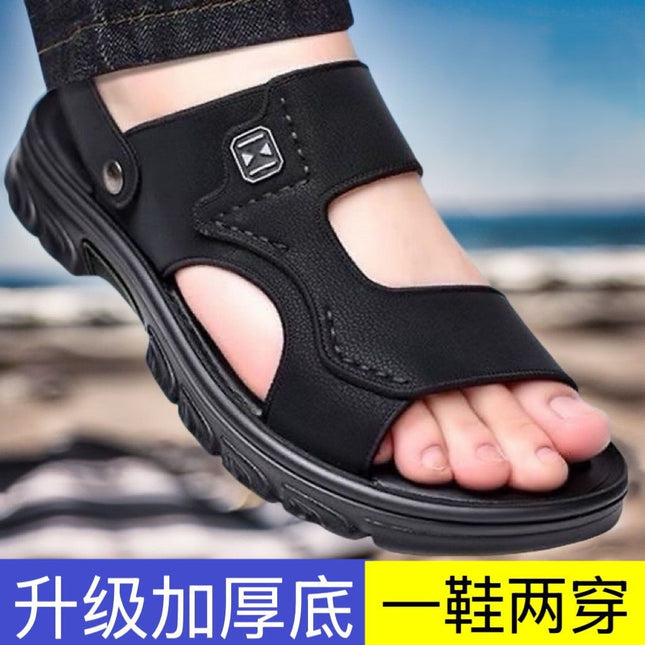 2025 New Men's Sandals Casual Outdoor Non-Slip Breathable Wear-Resistant Beach Bathing Driving Slippers Dropshipping