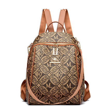 Backpack Women's 2024 New Arrival Letter Printed Korean-Style Light Fashionable All-Match Large Capacity Casual Women's Bag Student Bag