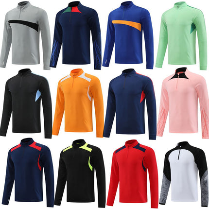 Foreign trade wholesale semi-pull football uniforms training clothes outdoor sports running long sleeve sportswear autumn and winter group clothes appearance clothes