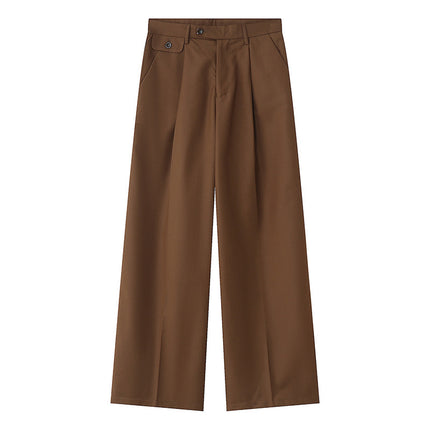 2024 Design New Style Dipped Casual Pants Men's Korean-style Non-ironing Loose Wide-leg Simple All-match Straight Pants