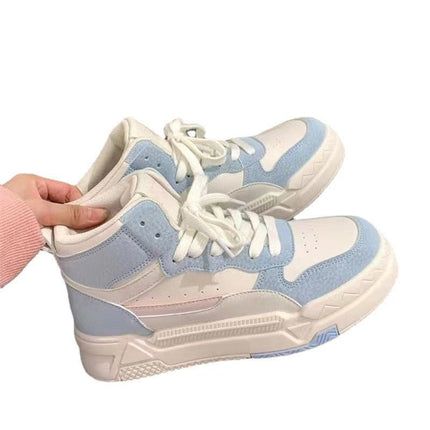 Autumn and Winter New High-Top Sneakers for Women, College Style Niche Original Thick-Soled Sneakers, Versatile Fashionable Casual White Shoes