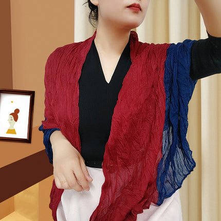 Spring and Summer Cotton Linen Pressed Pleated Leopard Scarf Women Autumn and Winter New Stylish Fashion Beach Scarf Shawl