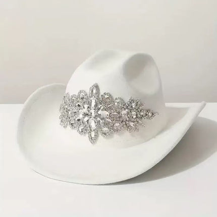 Solid Color Light Board Felt Western Cowboy Hat Outdoor Autum Hat Women's Simple French Hat Men's High-End