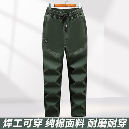 Cotton Wear-resistant Work Clothes suit Men's Spring and Autumn Anti-scalding Electric Welding Work Clothes Construction Site Jacket Labor Protection Work Pants