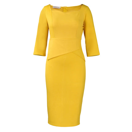 D591 Amazon Foreign Trade Women's Clothing 2025 New Fashion Pure Color Hip-Covering Ol Tongle Pencil Skirt European and American Dress