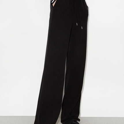 New German Velvet Double-Sided Brushed Comfortable Lazy Casual Elastic Waist Sports Version Loose Wide Leg Pants