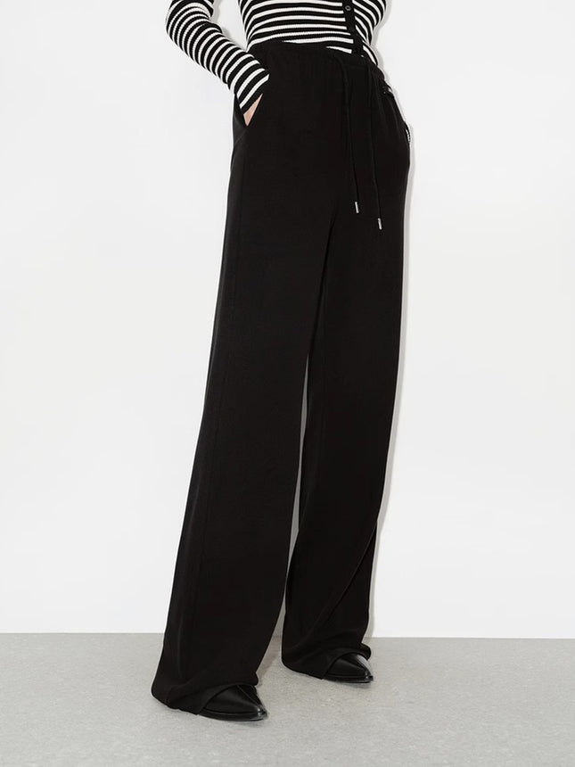 New German Velvet Double-Sided Brushed Comfortable Lazy Casual Elastic Waist Sports Version Loose Wide Leg Pants
