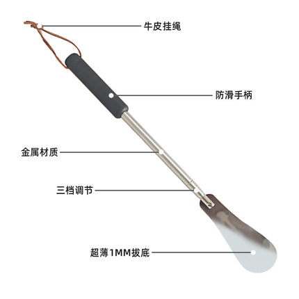 in stock wholesale retractable shoehorn long handle household shoe lifting device for the elderly and pregnant women wearing shoes portable one-piece hair