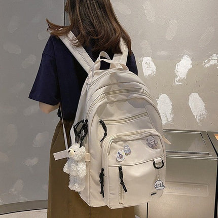 New Korean style ins large capacity junior and senior high school student backpack Japanese style workwear style College student couple backpack