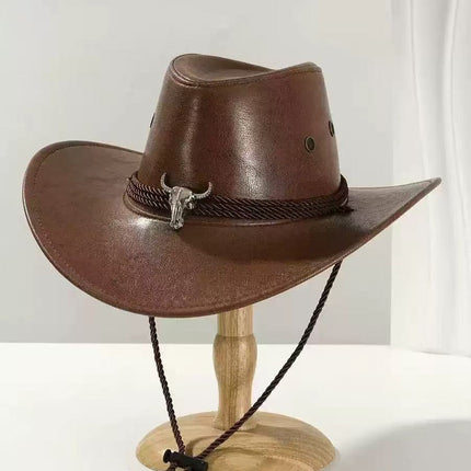 Solid Color Light Board Felt Western Cowboy Hat Outdoor Autum Hat Women's Simple French Hat Men's High-End