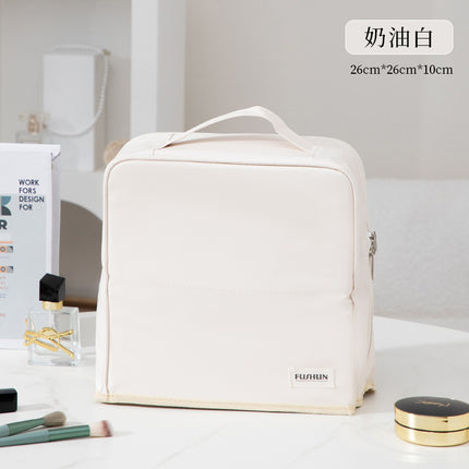 Can Be Hung on a Suitcase, Large-Capacity Makeup Bag, Pencil Case, Women's Bag, Travel Storage Bag, Pu Waterproof Makeup Brush Handbag
