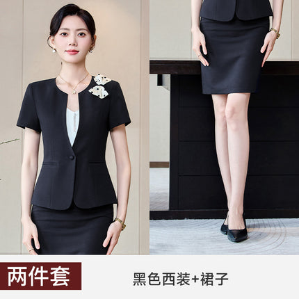 Stewardess Professional suit Women's Summer Suit Dress Dress Female Teacher Sales Department Hotel Front Desk Work Clothes Uniform
