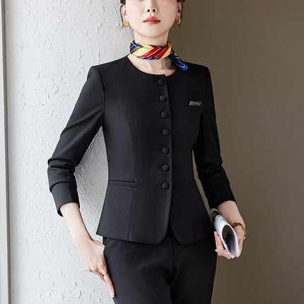 High-end professional suit suit women's spring and autumn new temperament sales department jewelry store hotel front desk reception work clothes