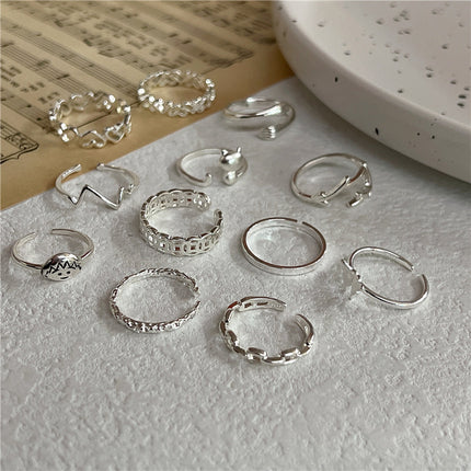 s925 sterling silver plated ring Women's wholesale niche women's high-end sense ins style simple ring light luxury retro ring wholesale