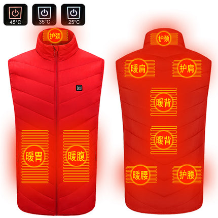 New (single control area 9, double control area 9) intelligent constant temperature carbon braze heating vest S-6XL