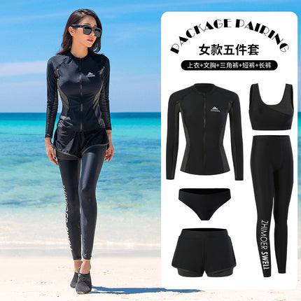 Sun Protection Quick-Drying Diving Suit Split Long-Sleeved Long Pants Swimwear Jellyfish Suit Couple Warm Men's Swimwear Women's Surfing Suit