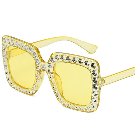 European and American fashion new large frame anti-Diamond sunglasses high-level star square sunglasses cross-border sunglasses