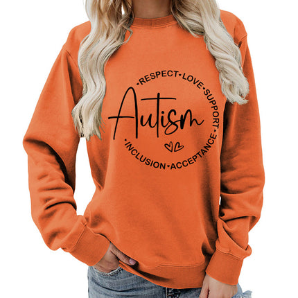 Foreign trade supply autism printing round neck women's coat vests foreign trade supply autumn and winter coat leisure wide pine Europe