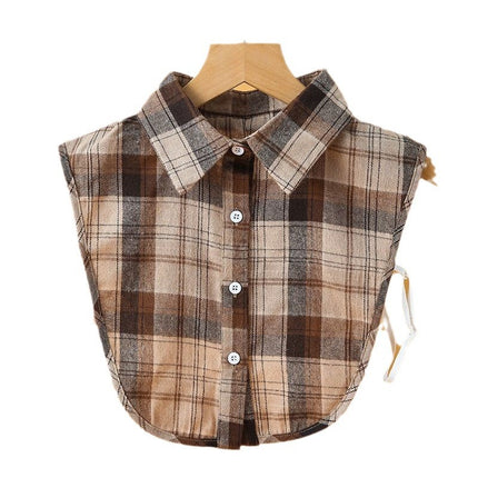 Spring Autumn Winter Holiday Collar All-match Sweater Decorative Plaid Fake Shirt New Arrival Pleated Collar Half High Collar Decorative Collar