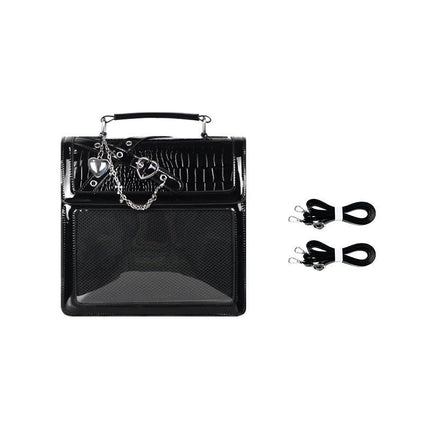 2026 Trendy Original Subculture Gothic Hot Girl Transparent Anime Badge Ita Bag for Women【Spades Party】