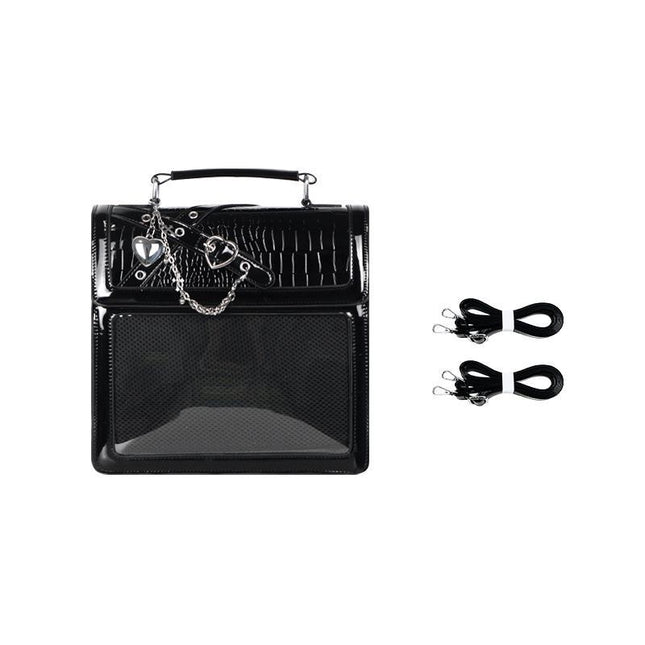 2026 Trendy Original Subculture Gothic Hot Girl Transparent Anime Badge Ita Bag for Women【Spades Party】