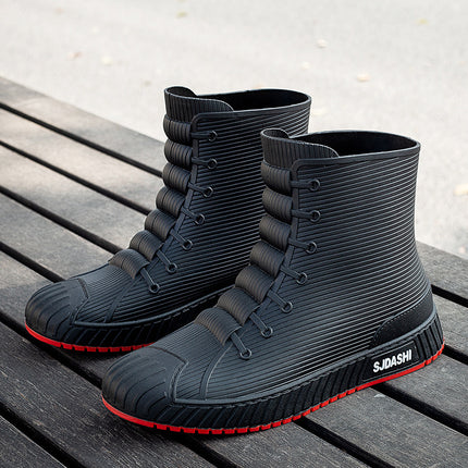 New Rain Boots for Men and Women, Waterproof Shoes, Short-Tube Adult Fashion Student Korean Style Mid-Tube Non-Slip Water Boots, Trendy and Versatile