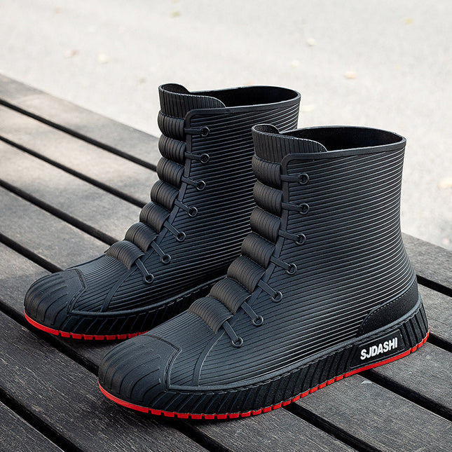 New Rain Boots for Men and Women, Waterproof Shoes, Short-Tube Adult Fashion Student Korean Style Mid-Tube Non-Slip Water Boots, Trendy and Versatile