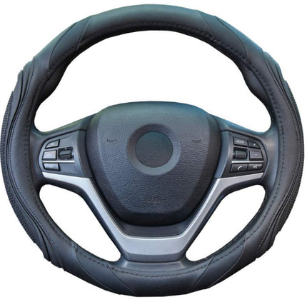 Cross-border stitching car steering wheel cover four seasons universal nail yarn film leather handle cover concave-convex massage car handle cover