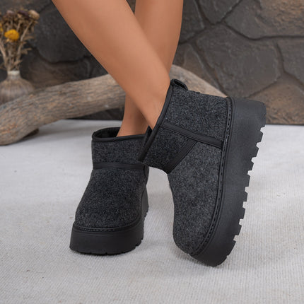 Winter Cross-Border Snow Boots for Women, Low-Cut Cotton Boots, Thickened Cold-Resistant, Warm and Non-Slip Short Boots, New Thick-Soled Plus Velvet