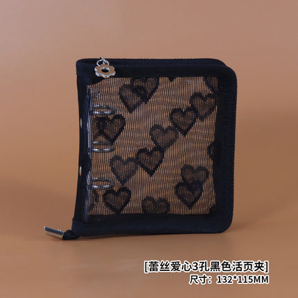 Star-chasing storage loose-leaf hand ledger case zipper bag PVC loose-leaf notebook detachable A5A6M5 small three-hole