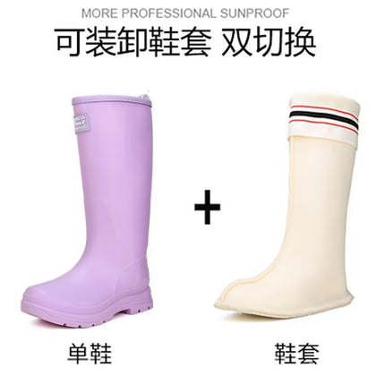 Nordic Rain Boots for Women, Korean High-Top Rain Boots, Rubber Shoes, Waterproof, Non-Slip, Water Shoes, Adult Water Boots, Wear-Resistant, Outdoor Functional