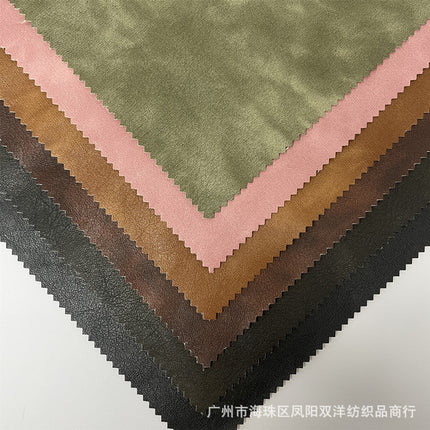 Factory retro color PU leather Hong Kong style old 0.7mm wash-free clothing coat leather pants bags children's clothing color leather