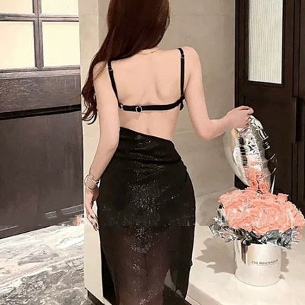 2025 Explosive French Sling Bikini Three-Piece Swimsuit Design Hot Girl Seaside Beach Split Hot Spring Clothes