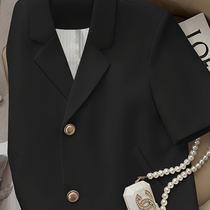 Cross-Border E-Commerce Supply Off-White Short-Sleeved Suit Jacket for Women Summer Internet Celebrity Commuting Small Suit