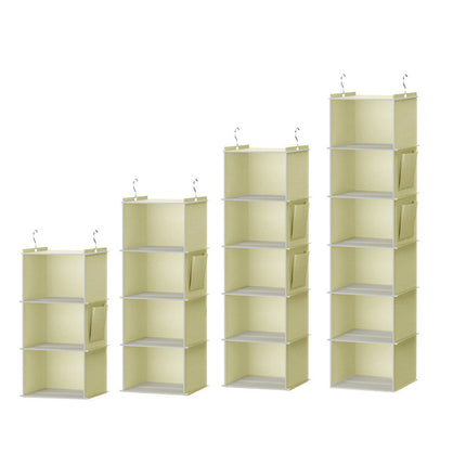 Foldable Metal Hook Velcro Bamboo Sheet Bearing Strong Multi-purpose Layered Wardrobe Finishing Storage Hanging Bag Wholesale