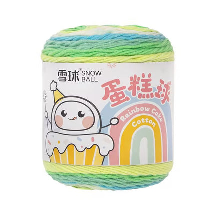 Cake Thread Snowball Wool Ball 5 Strands Milk Cotton Thread Rainbow Color Section Dyed Wool Scarf DIY Knitting Wool Ball