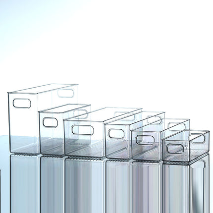 Desktop Storage Box Narrow Long Slim High Gap Transparent Acrylic Snack Kitchen Mirror Cabinet File Bathroom Cosmetics