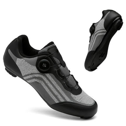 Road Mountain Men's and Women's Locked Bicycle Lockless Shoes Hard Sole Spinning Bicycle Riding Shoes Gym Black