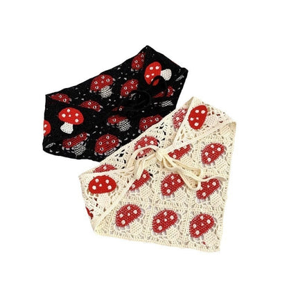 Hot Girl Internet Celebrant Photo Flower French Style Triangle Scarf Headscarf Women's Cute Knitted Hair Band Silk Scarf High-grade Headwear Summer