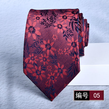 Tie men's formal wear business wine red bridegroom wedding jacquard hand fight 8cm administrative professional New in stock
