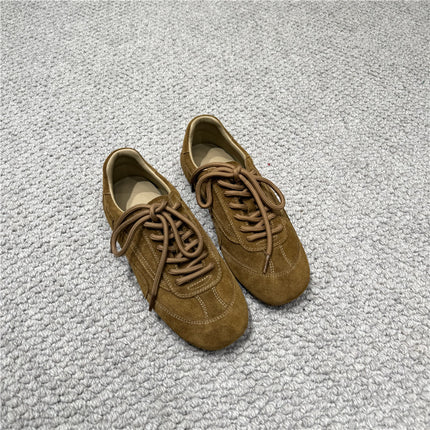 Women's Casual Flat Shoes with Laces, 2025 Autumn and Winter New Retro Versatile Comfortable Sneakers, De Xun Shoes
