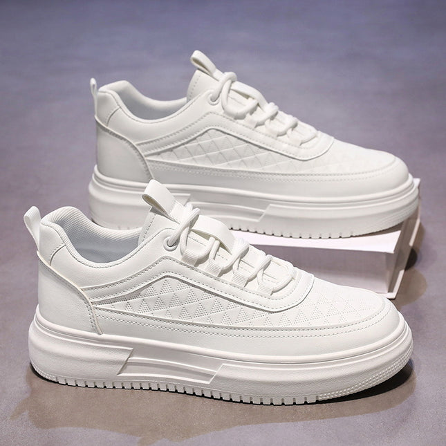 Spring Men's Shoes New Breathable White Shoes Men's Korean-style Trendy All-match Thick-soled Sports Casual Sneakers Trendy Shoes