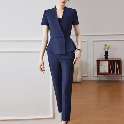 Jindian work clothes suit summer gray temperament professional suit jewelry shop work hotel front desk work clothes for women
