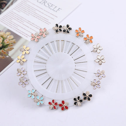 2024 new painting oil drop a variety of five-pointed star flower mini silk towel buckle pin yarn fixed artifact wholesale