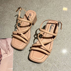 high heel back strap brown / 36-37