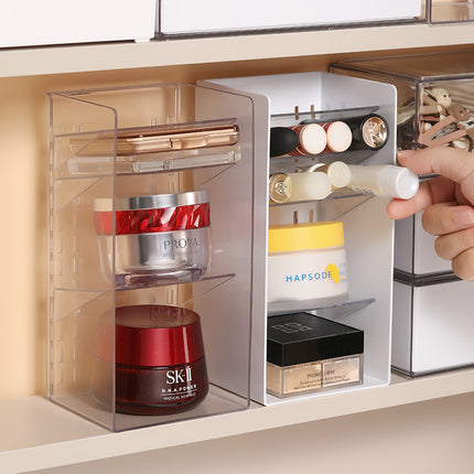 Mirror Cabinet Lipstick Jewelry Finishing Rack Narrow Mini Layer Rack Acrylic Cosmetic Storage Rack Dressing Table Rice Wood