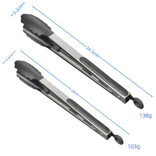 Silicone Clips for Kitchen Non-Stick Pans, Anti-Scalding and High Temperature Resistance, Household Barbecue and Steak Special Set, Stainless Steel Food Clips